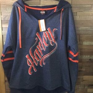 Women’s NWT Harley Davidson Blue Orange Hoodie 2x